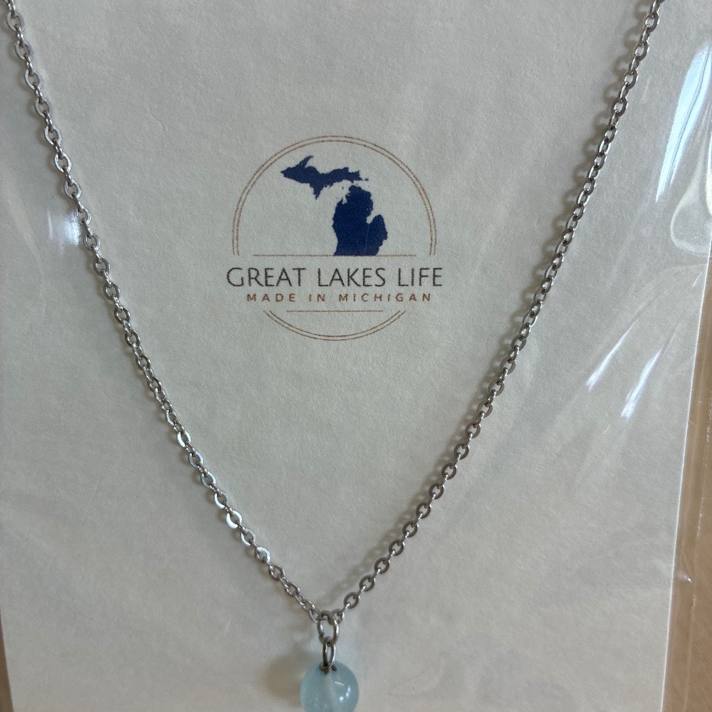Genuine aquamarine necklace.